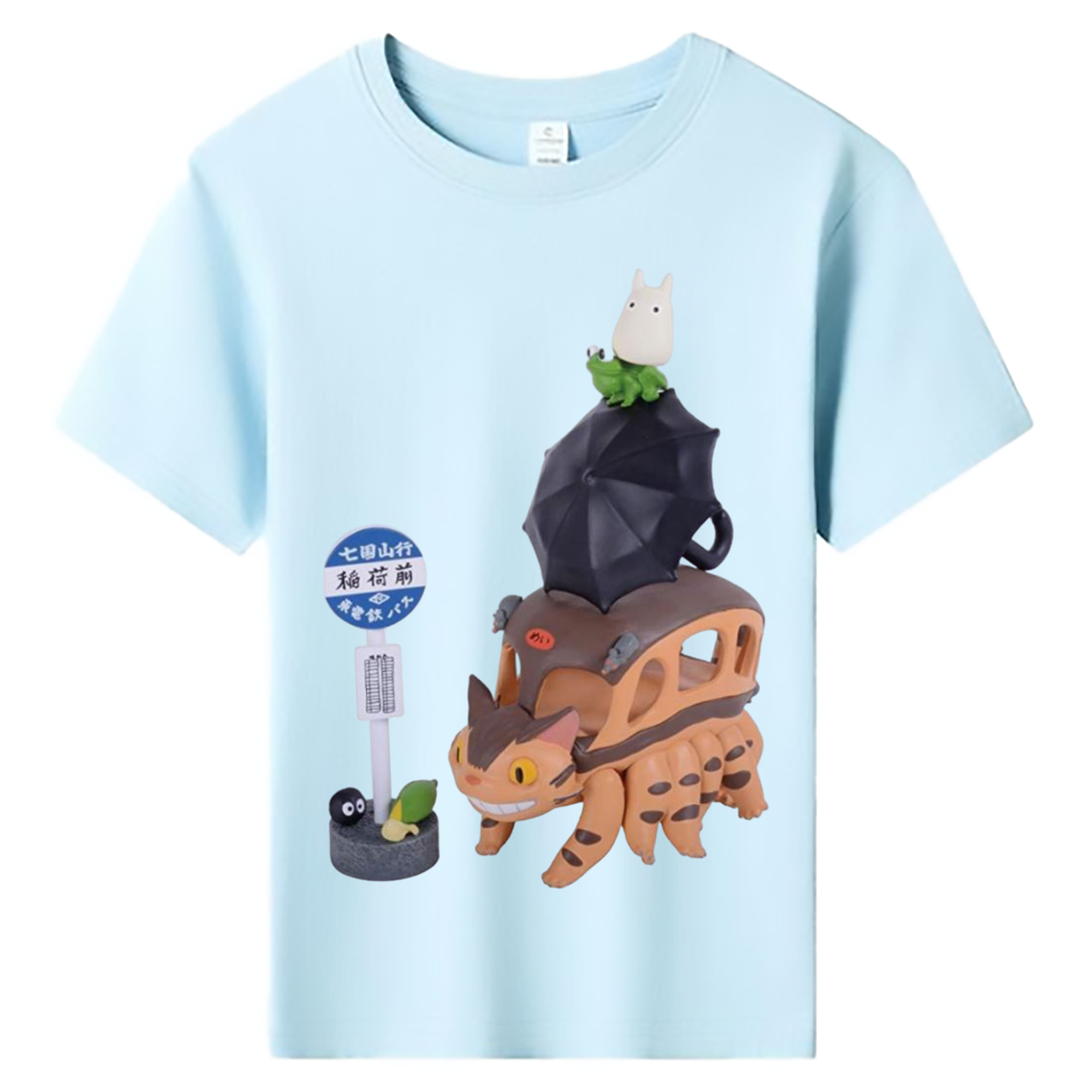 （画像用） となりのトトロ 草壁メイ 草壁サツキ My Neighbor Totoro Satsuki Kusakabe Mei Kusakabe 綿100％キッズTシャツ（フロントプリント）
